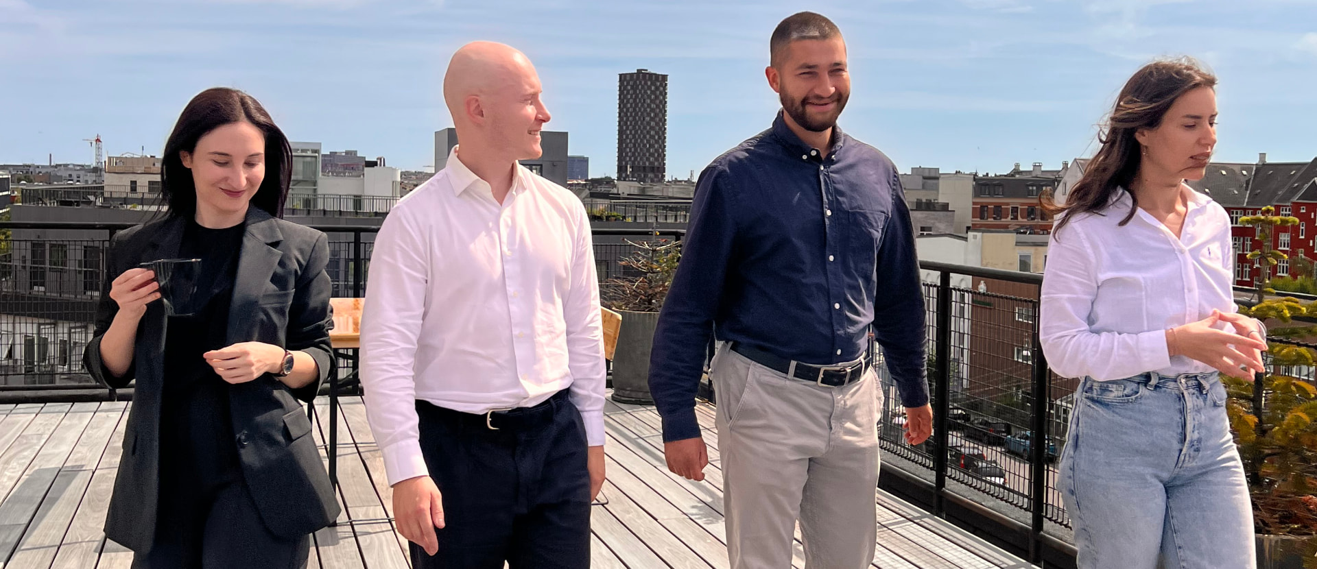 OneNine Core team on the Copenhagen rooftop